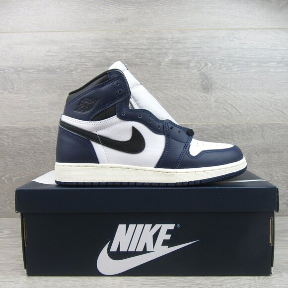 Air Jordan 1 Retro High OG "Midnight Navy" Sneakers GS Size 7Y NEW - Picture 2 of 14